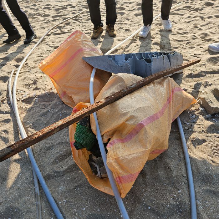 용유해변 정화 사진